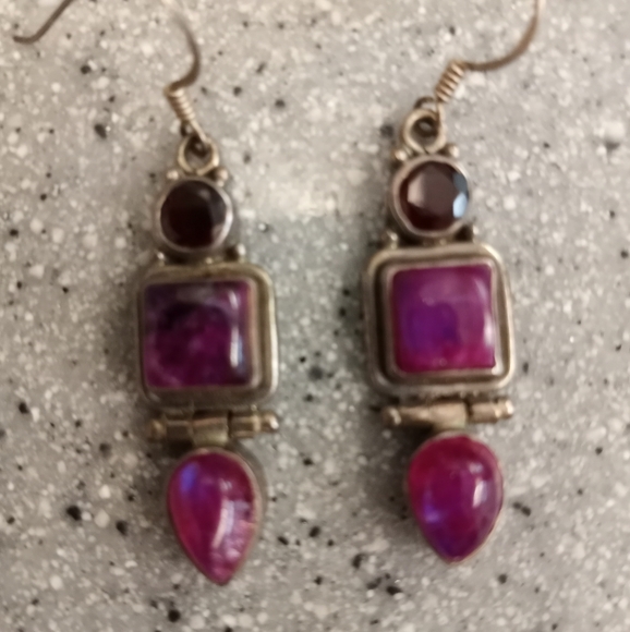 Pink Moonstone Drop Earrings- Hand Crafted - Picture 2 of 3